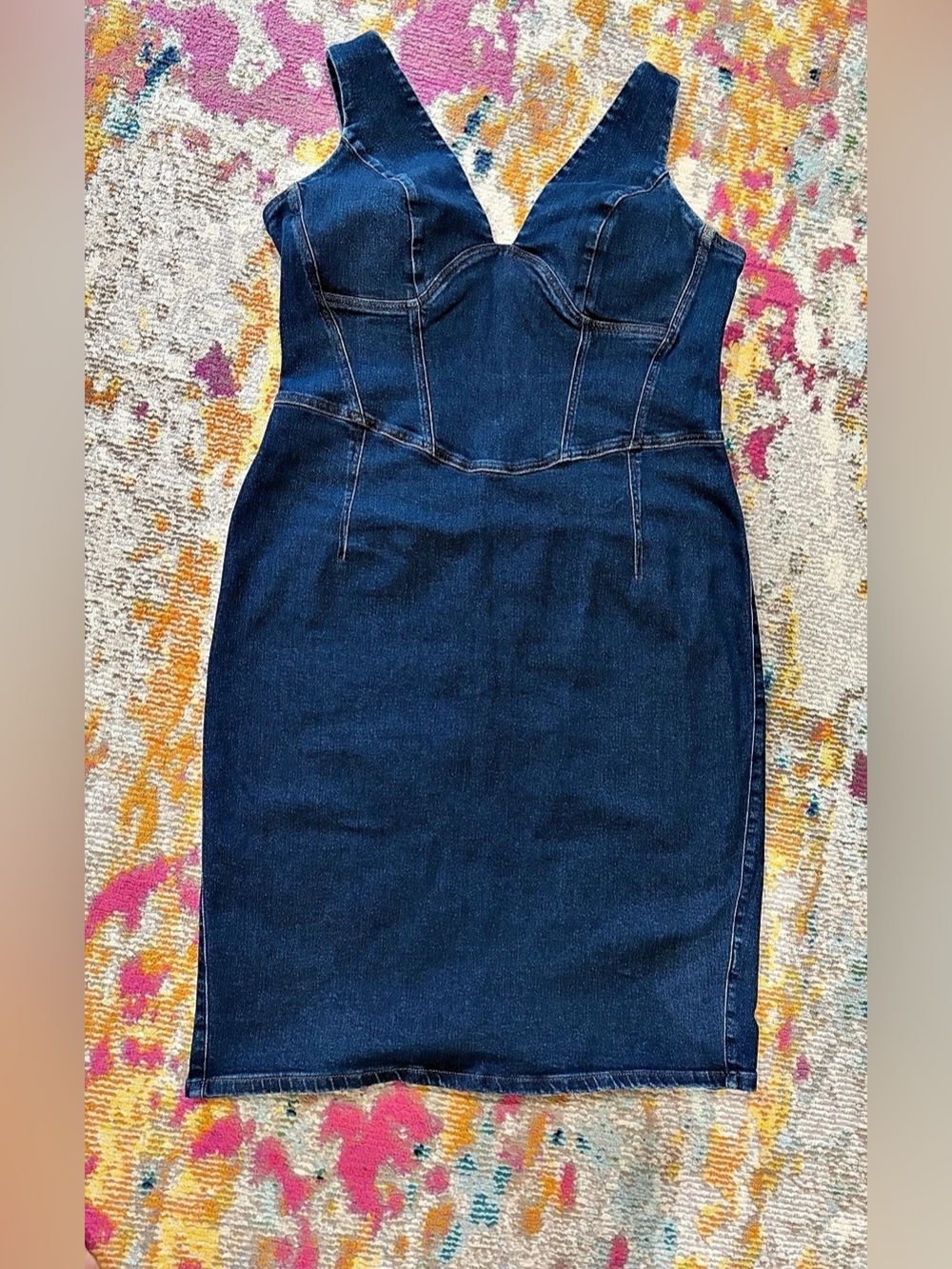 Express Denim Midi Dress Blue XL